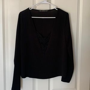 Zara size M top with lace detail